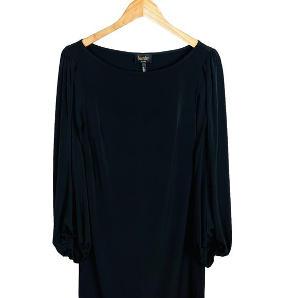 Laundry by Shelli Segal Open Slit Sleeve Shift Black Dress Size 4 - Picture 3 of 9